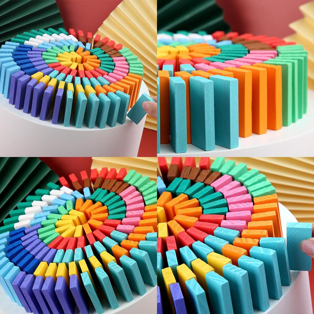 Large Wooden Domino Set For Children And Adults Educational And Intellectual Building Blocks Toy Brand Chengchen 120 New Pieces