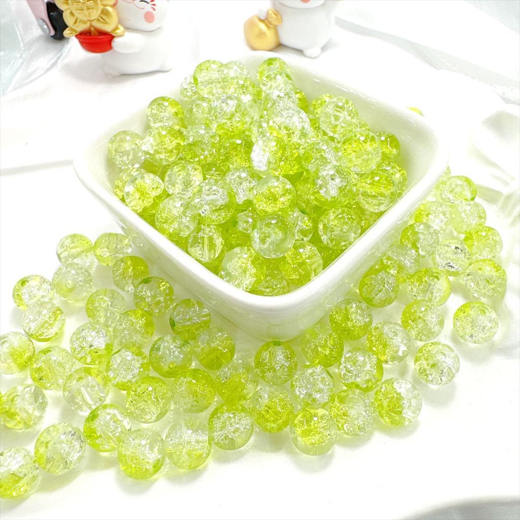10mm Crackle Glass Round Beads, Loose Spacer Beads DIY Accessories for Bracelet Making 50pcs