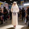 Costume Cosplay da Suora Gotica in Tessuto di Poliestere per Halloween e Feste a Tema