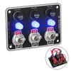3 Gang Metal Rocker Switch Panel for Boats and Cars Waterproof with LED Indicators Ideal Circuit Breaker Solution