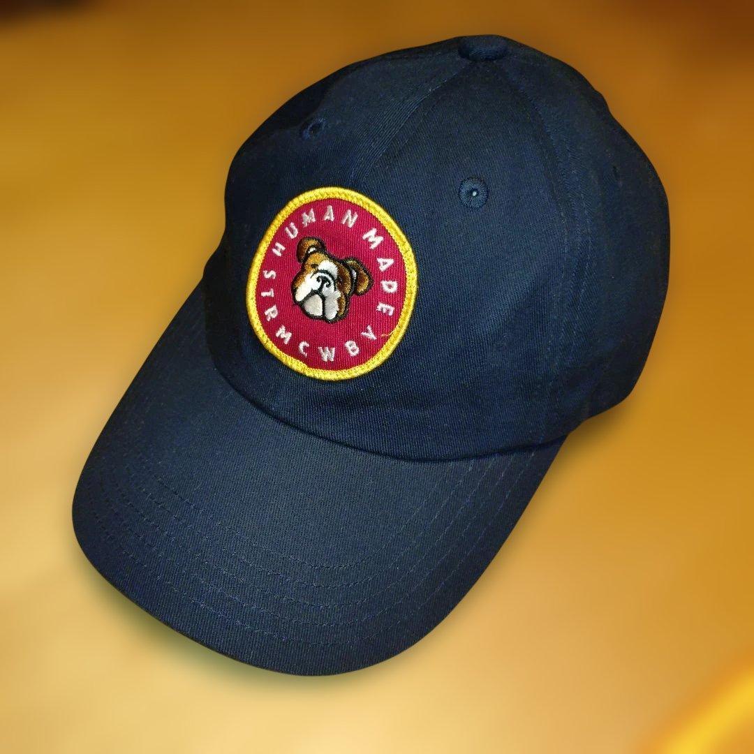 Used HUMAN MADE Bulldog Embroidery Cap Navy