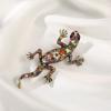 Korean Rhinestone Lizard Pin Brooch, Animal Corsage Jewelry for Clothing