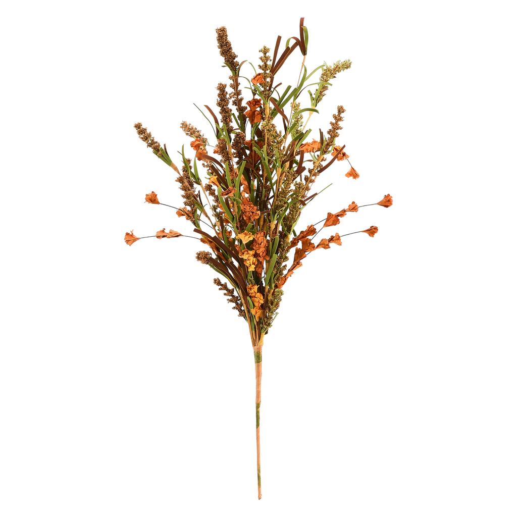 Faux Crepe Paper Flowers Autumn Brown Bouquet Home Decor