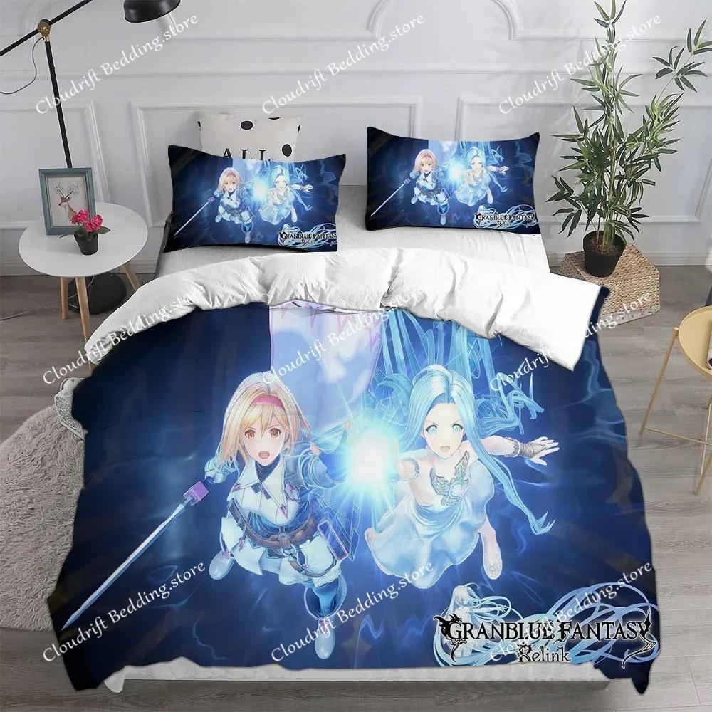 Fashion 3D Game Granblue Fantasy Bedding Sets Comforter Quilt Bed Cover Duvet Cover Pillow Case Sets Kids Adult Size