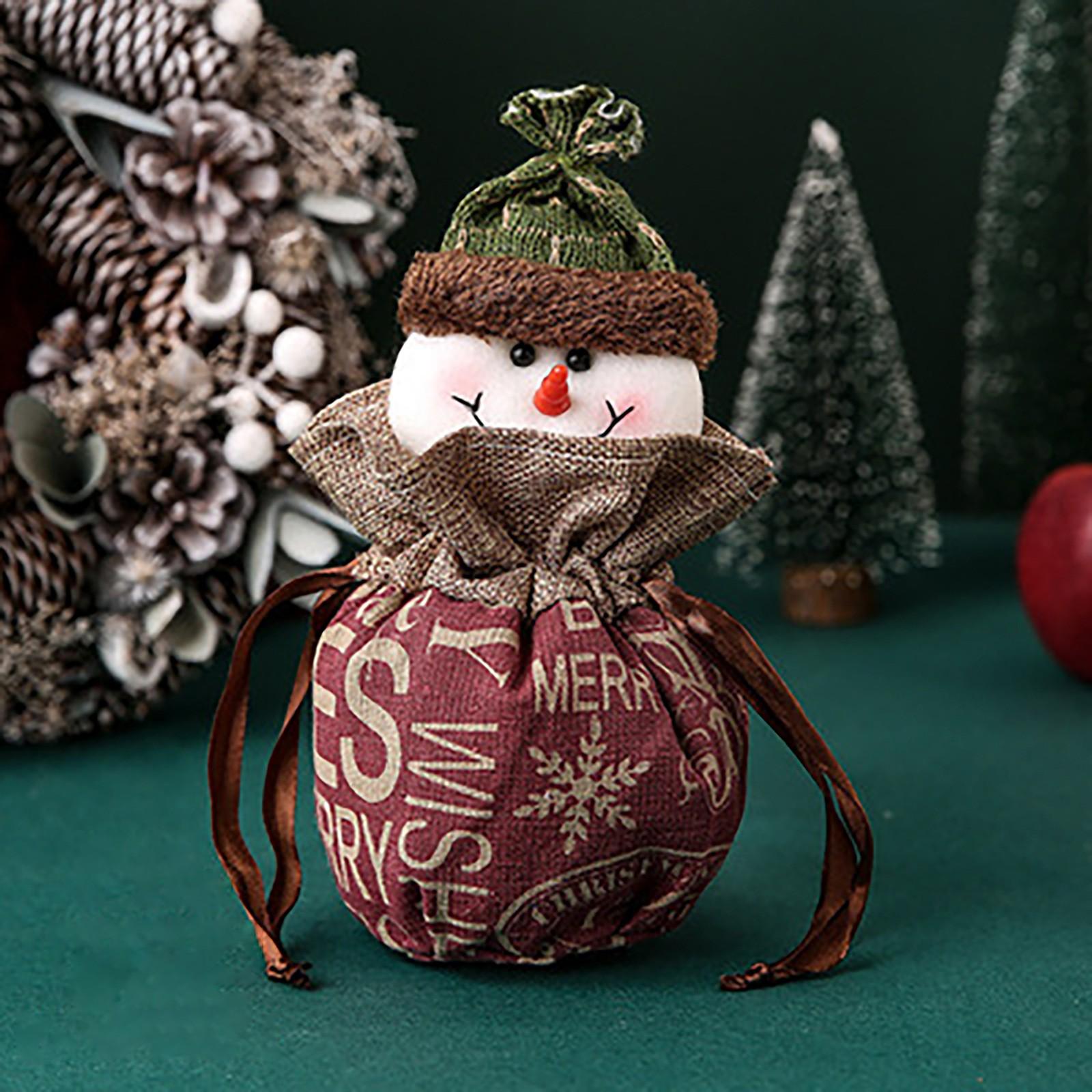 

Рождественская сумка Подарочный пакет Рождественская упаковка конфет Снеговик Пожилые люди Детский сад Дети Небольшие подарки One Size