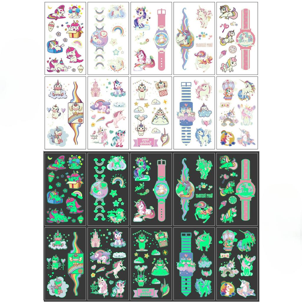 Leuchtende Halloween Tattoo Aufkleber Kinder Cartoon Feiertagsparty Lustige Arm Gesichts Tattoo Aufkleber