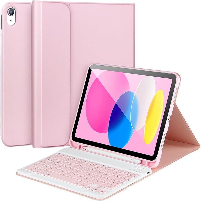 Capa Protetora para iPad Air 76 10.9" com Teclado Bluetooth Magnético Destacável e Compartimento para Caneta - Capa de Couro