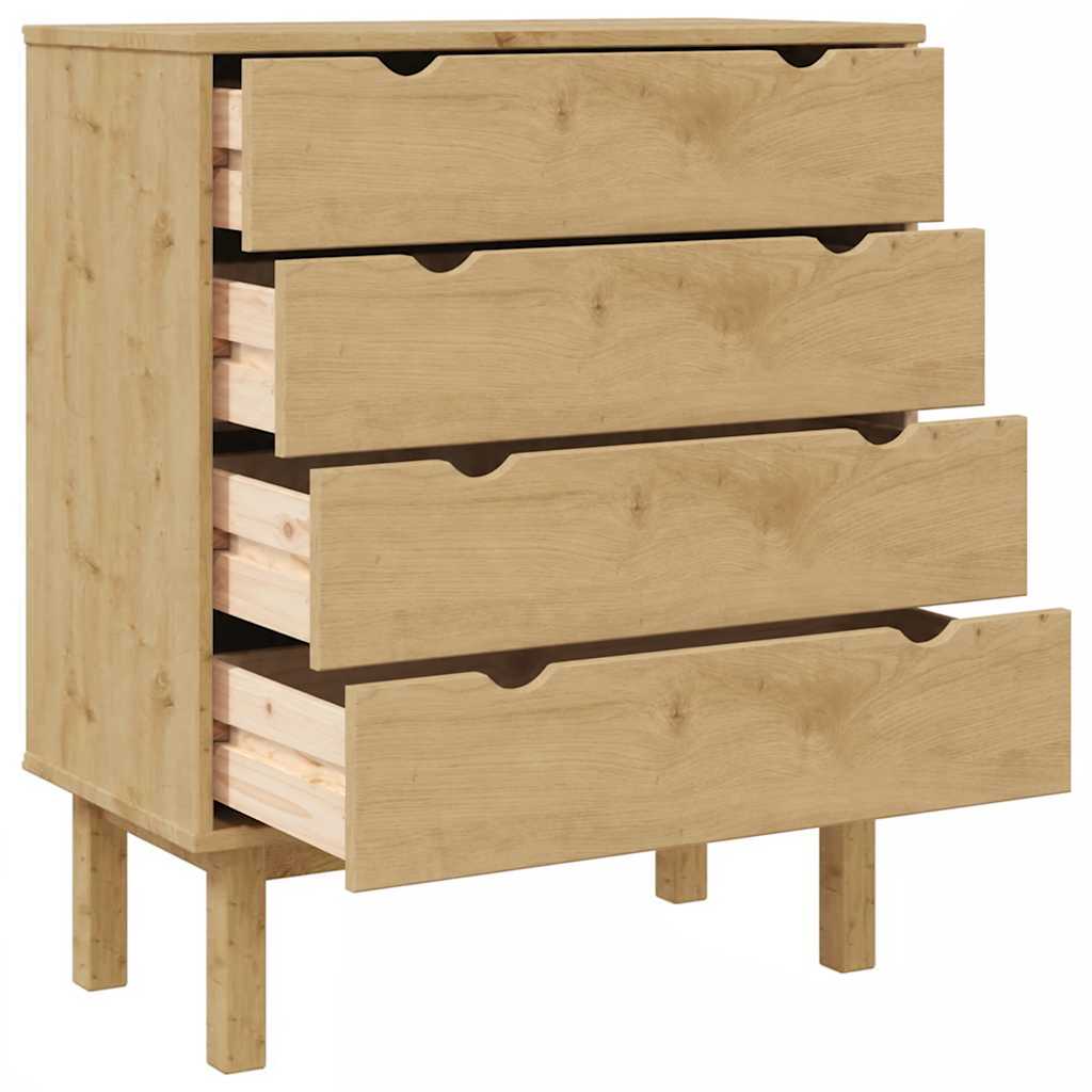 vidaXL Schubladenschrank OTTA 76,5x39,5x90 Cm Massivholz