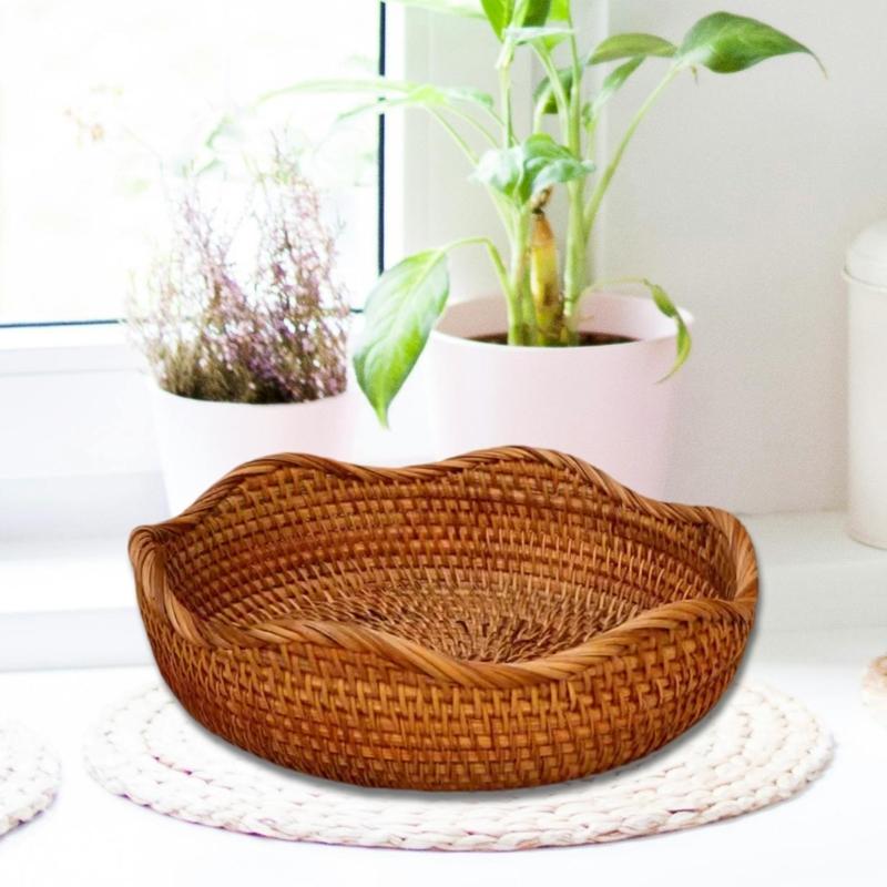 Handgeflochtener Obstkorb Mehrzweck-Aufbewahrungskorb Für Arbeitsplatte Esstisch