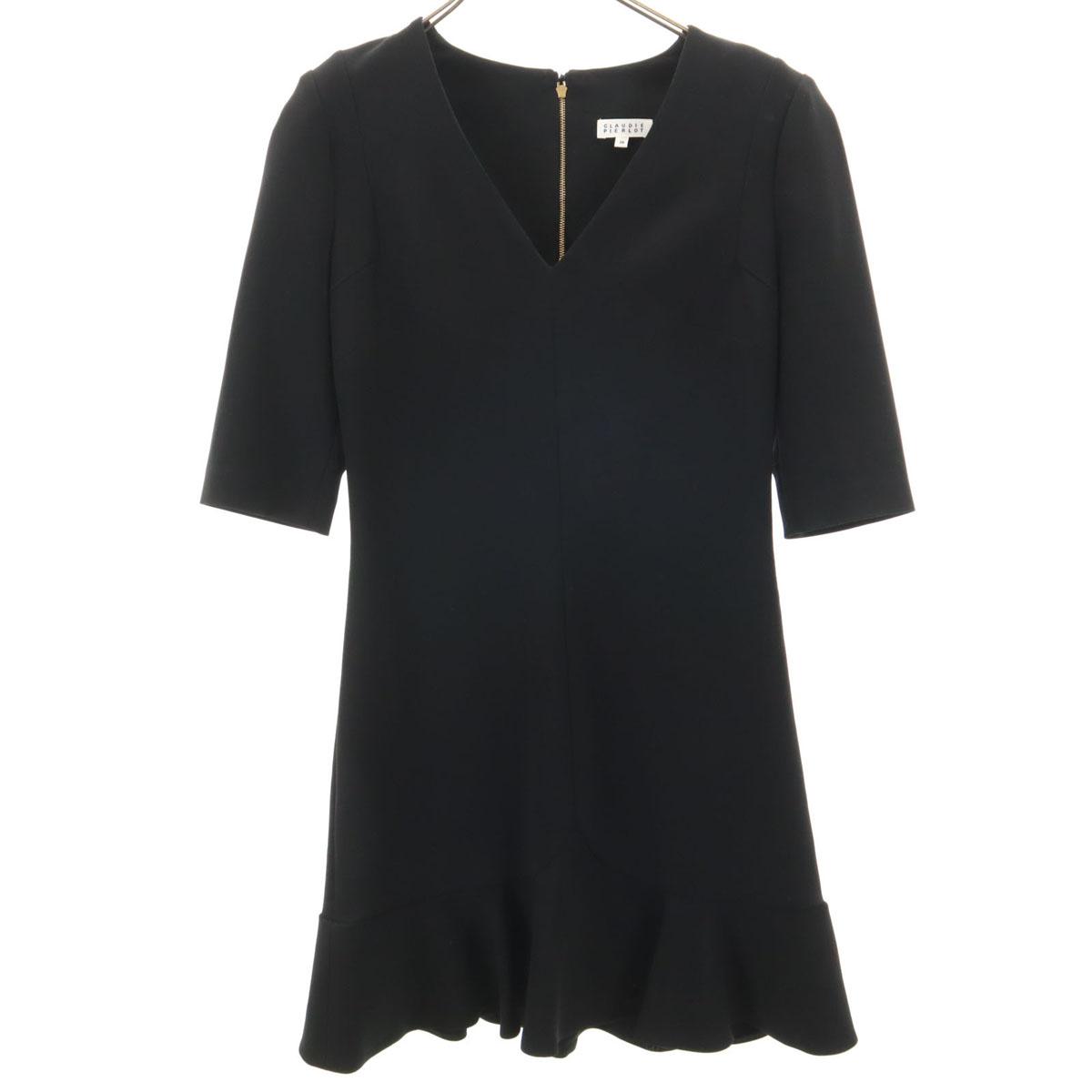 

CLAUDIE PIERLOT Five-quarter sleeve Ruffled hem Knee-length dress 36 Women Used