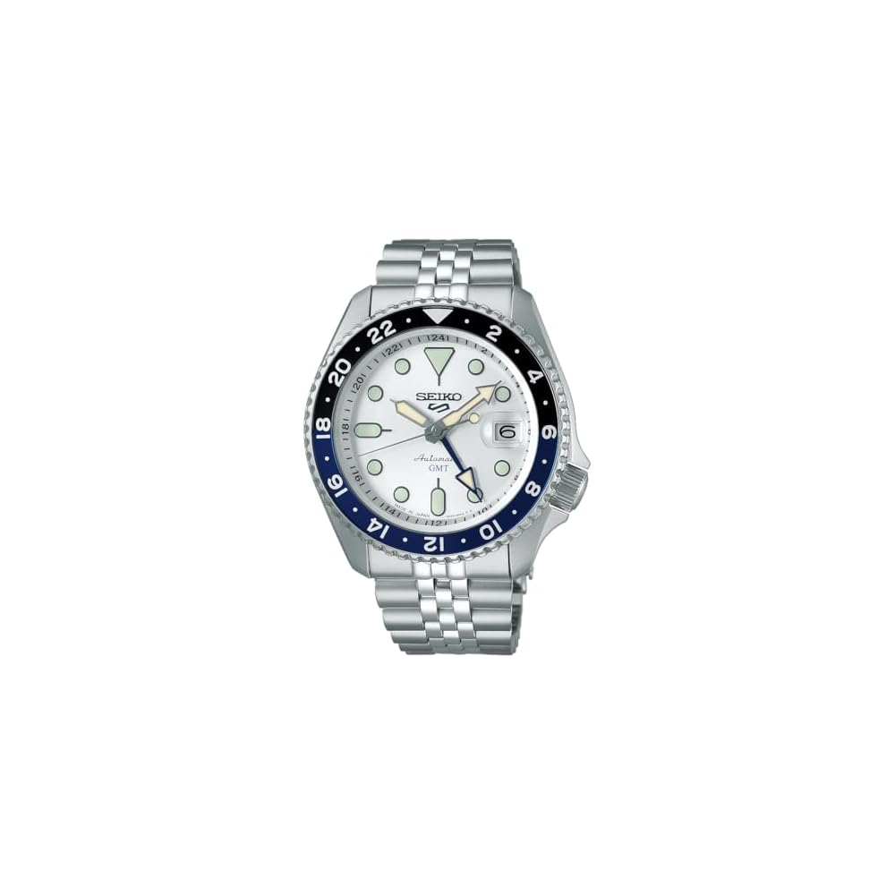 

Seiko 5 Sports SBSC017 Mechanical Automatic Men s Watch Silver Blue Black Dial Stainless Steel GMT Function Date Calendar