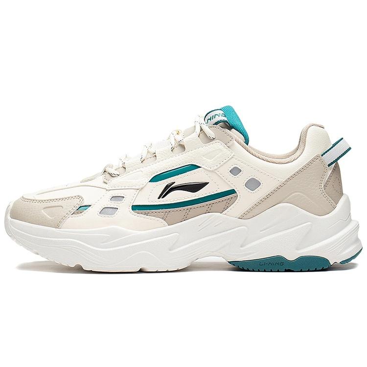 Li-Ning Retro Reflective Sneakers Beige Green Men s AGCS417-7 EU 45