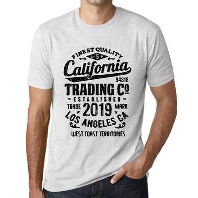 Men’s Vintage Tee Shirt Graphic T Shirt California Trading 2019 Vintage White
