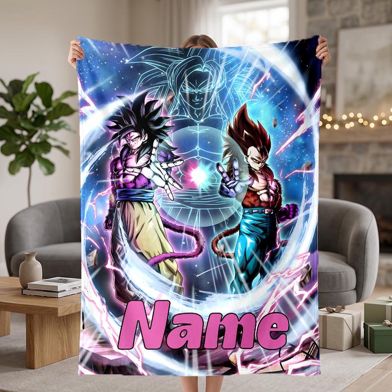 Dragon Ball Custom Flannel Blankets Soft Warm Cozy Throws for Home Decor Holiday Gifts