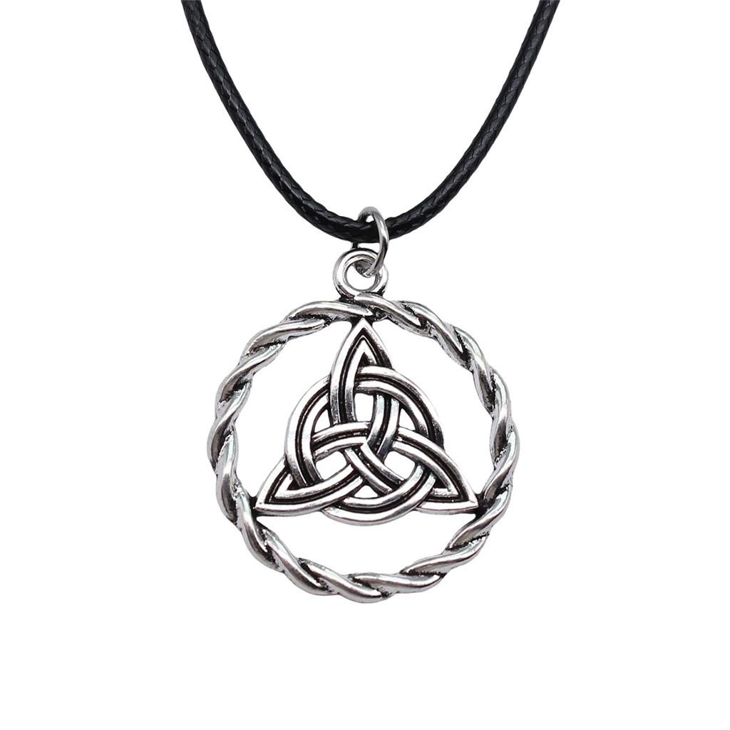 Hexagram Celtic Knot Mystical Amulet Pendant Antique Bronze Metal Couple Choker Necklace Hot Sale