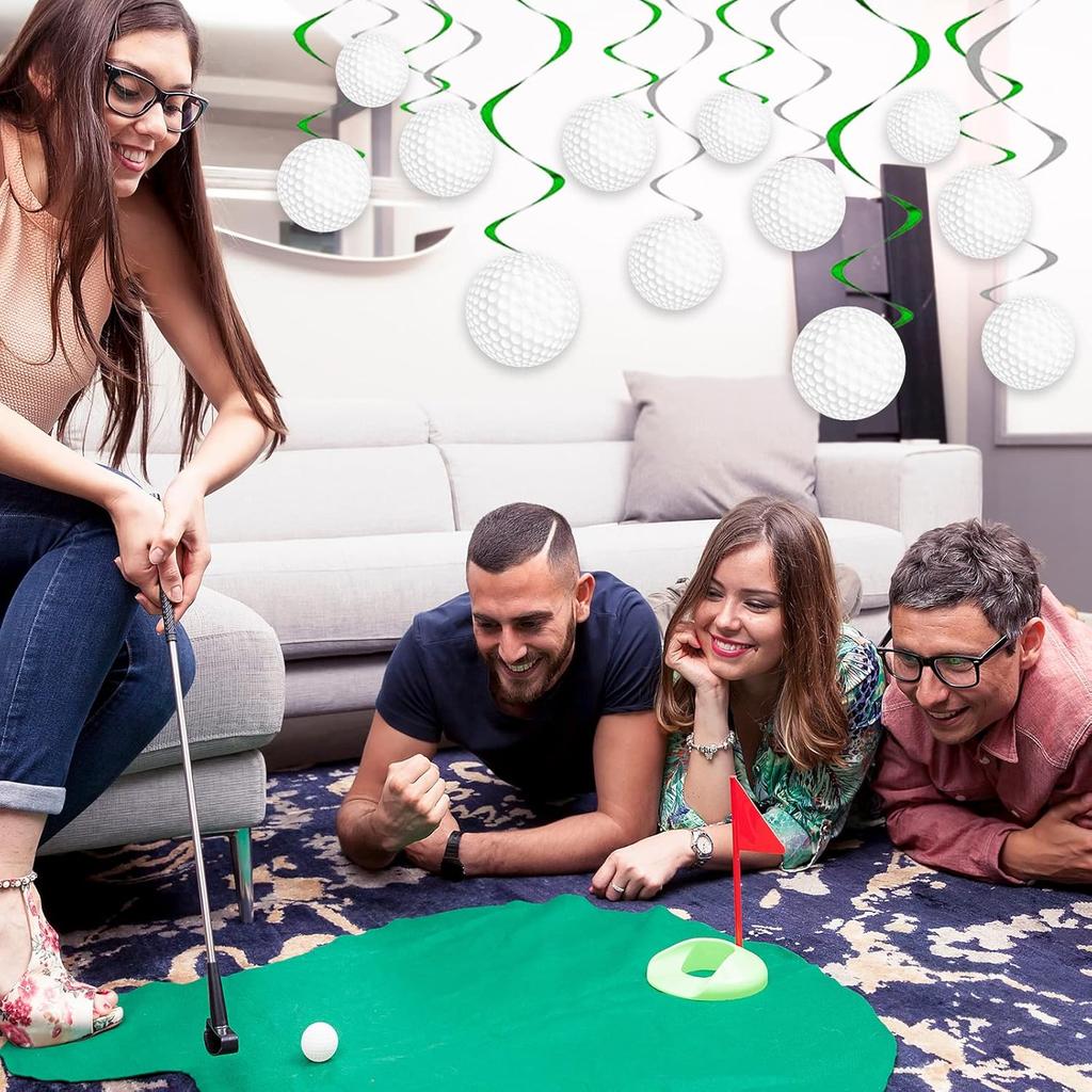 48Pcs Golf Party Decorations Hanging Swirls, Golf Theme Party Supplies Birthday Golf Sports Cutouts Foil Streamers Wall Ceiling Hanging Spirals Decor