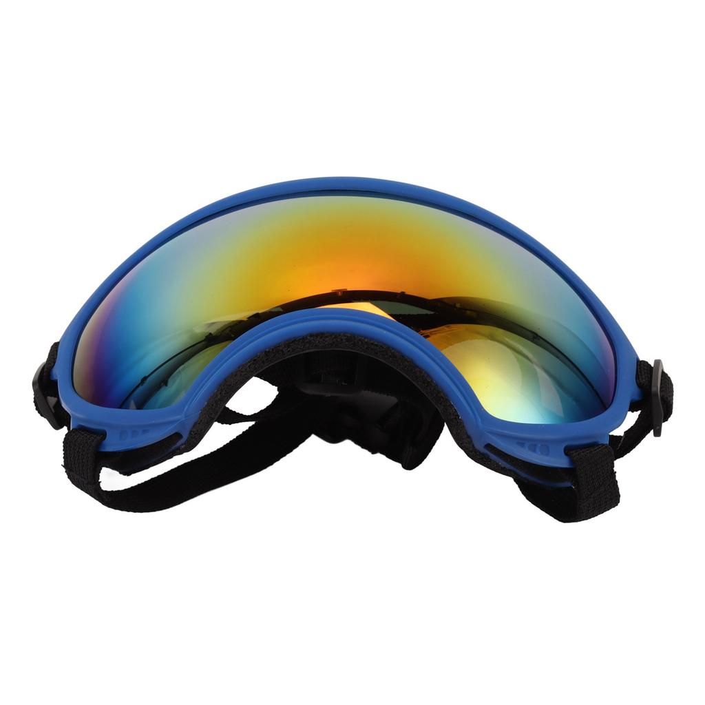 Dog Sunglasses Windproof UV Proof PC TPU with Adjustable Strap Pet Goggles for Outdoor Skiing Blue