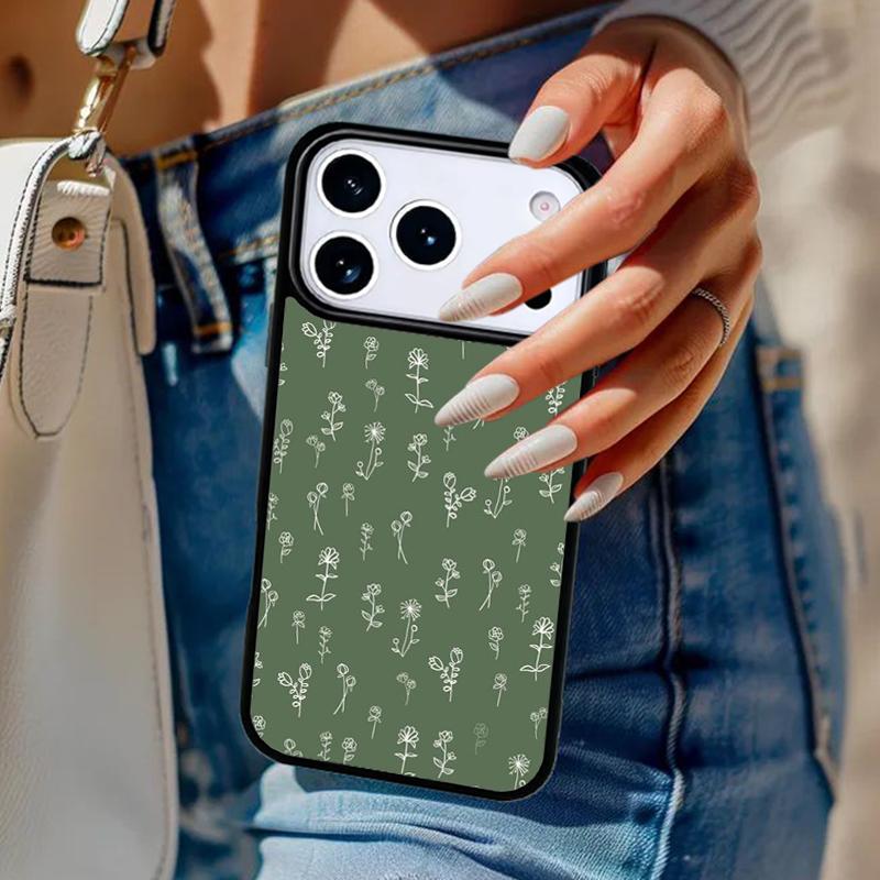 Minimalist Aesthetic Flower Phone Case For iPhone 17 Air 14 15 13 12 Max Cover For Apple 16e 11 Pro Max Plus Coque
