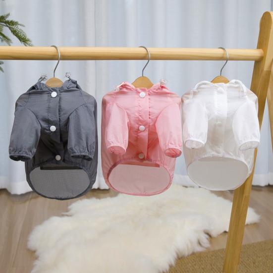 Sweat à capuche pour chien Protection solaire Respirant Veste d'été pour chiot Séchage rapide Vêtements pour chien avec poche Capuche réglable pour petits chiens Protection UV extérieure
