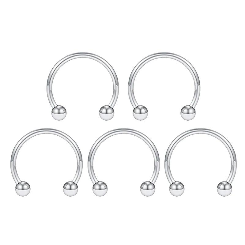 36PC Stainless Steel Horseshoe Septum Piercing Lot Horseshoe Nose Piercing Ring Bulk Fake Nose Ring Horseshoe Earring Cartilage