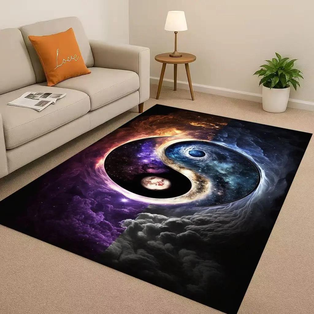 New Yin Yang Chinese Tai Chi Natural Balance Art Living Room Non-Slip Area Rug Soft Carpet for Bedroom Sofa,Home Decor Doormat