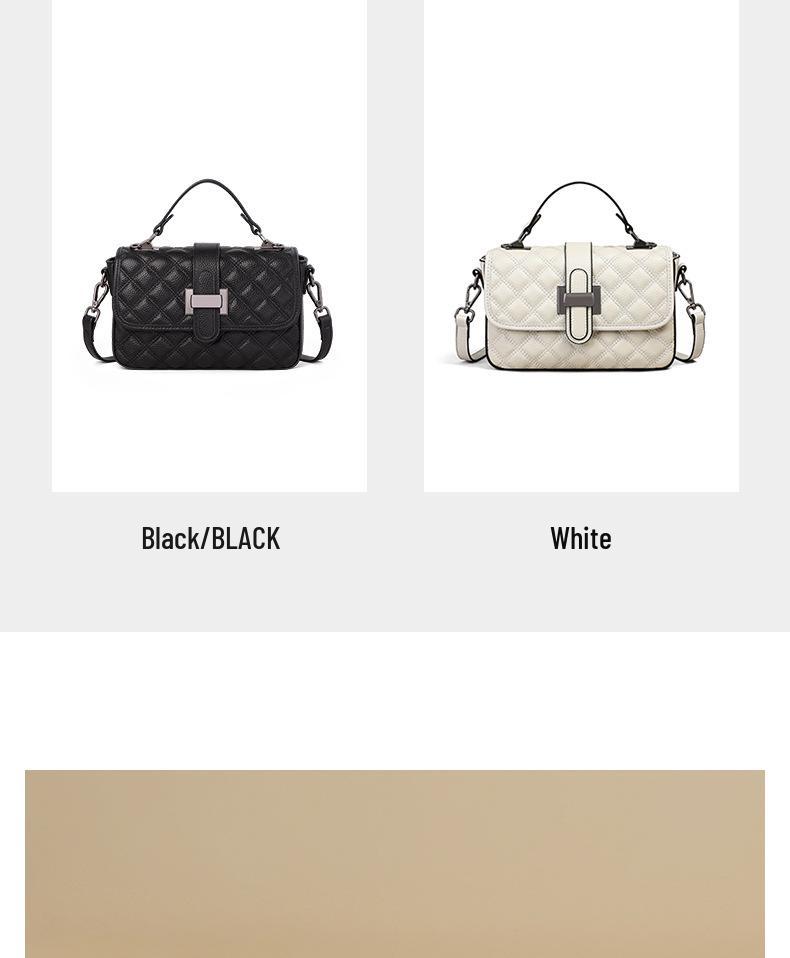 2026 Summer Genuine Leather Women's Crossbody & Shoulder Bag - Hot Selling Diamond Lattice Small Square Handbag