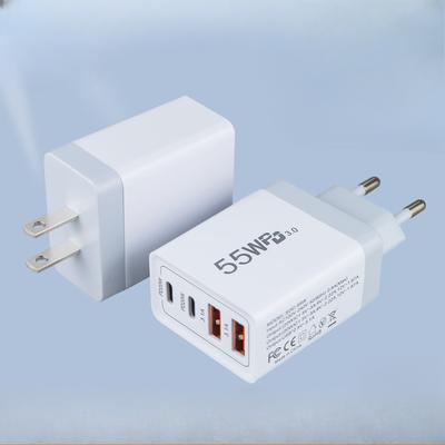 Nuevo Cargador Rápido Multipuerto 2A Plus 2C PD55W Cabezal de Carga Multipuerto Europeo y Americano Fuente de Alimentación