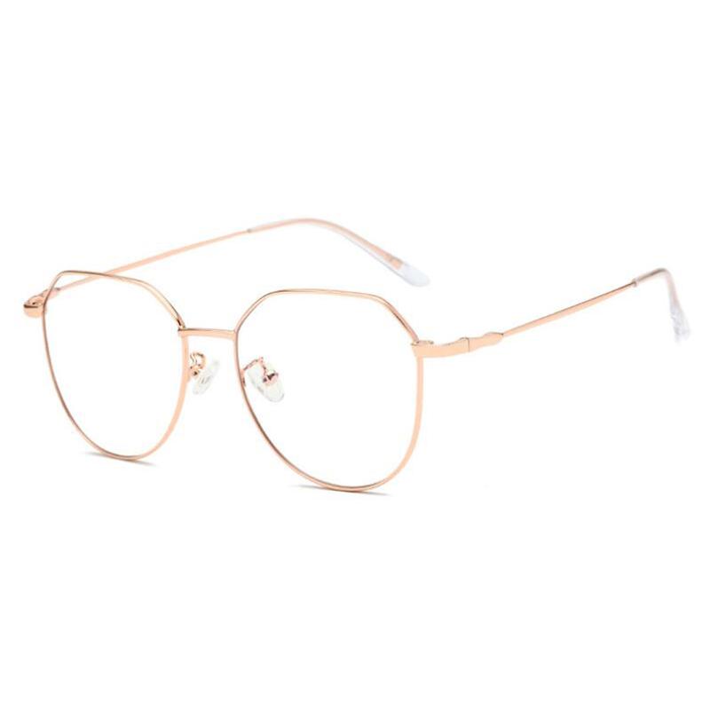 Big Frame Anti Blue Light Computer Glasses Women Metal Retro Nearsighted Spectacles Prescription 0 To -6 0