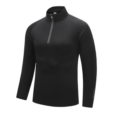 Herren Leichtes Eisseide Langarm Halb-Zip Sportshirt Stehkragen Angeln Laufen Fitnessstudio Schnelltrocknendes Top