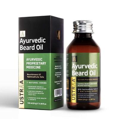 Ayurvedic Beard Growth Oil - 100ml | Beard Growth Oil | With Asvagandha, Yastimadhuka Taila  | Best Ayurvedic Beard Growth Oil