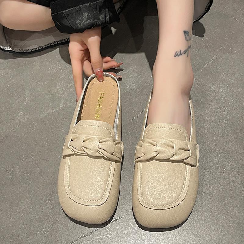 Baotou half slippers women's outer wear spring and summer new versatile heelless lazy shoes soft sole half drag single shoes