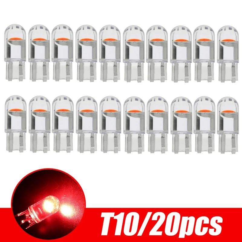20Pcs Universal T10 COB LED Car Light Bulbs 12V Car Reading Lamp License Plate Signal Lamp Bulbs Car Interior Lights Accessories