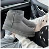 Men's and Women's Sheepskin and Wool Integrated Snow Boots, Real Leather and Fur, Winter Thick and Warm Boots for Women
