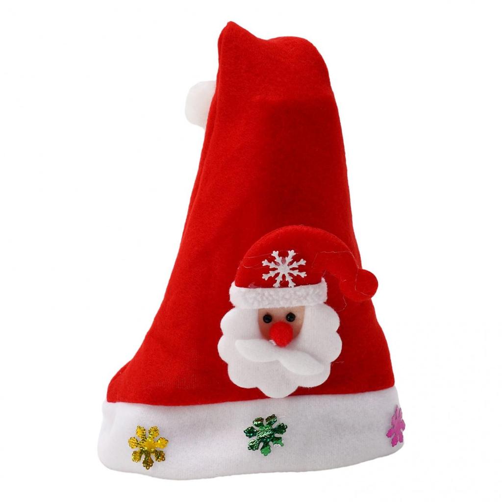 Adult/Children Christmas Santa Hat Non-woven Fabric Plush Fabric