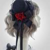 Punk Rose Flower Hairpin With Lace Hat Design Cosplay Costume Hair Clip For Teens Adult Theme Occasion Photography Wear