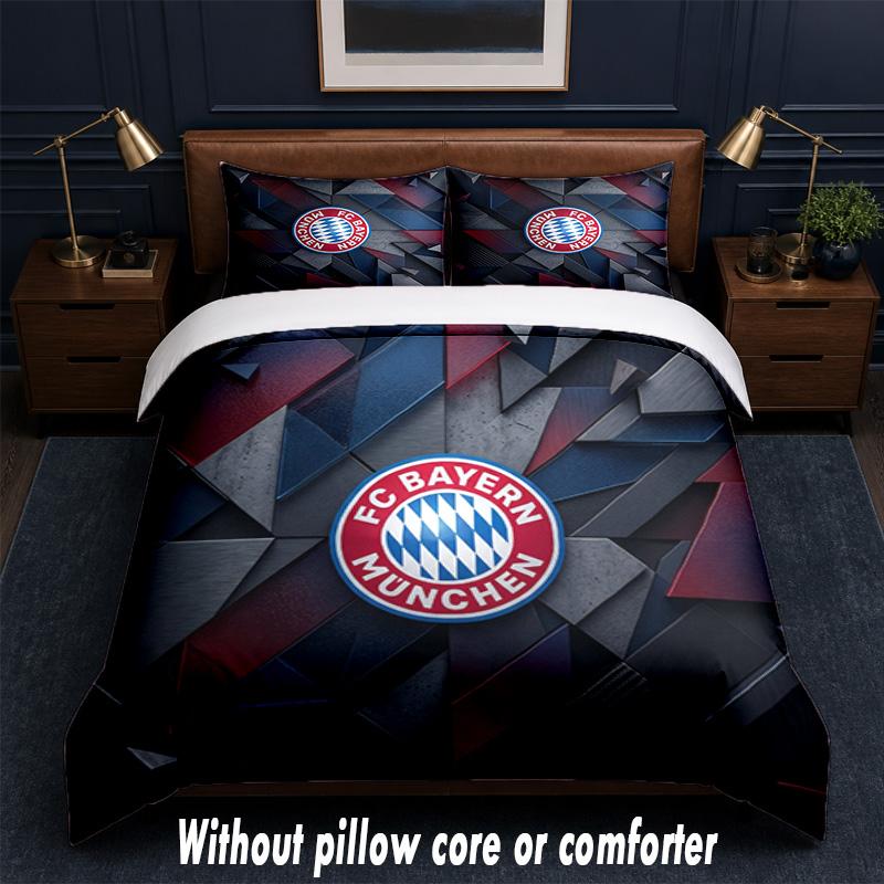 Set Biancheria da Letto Design Bayern Monaco 1 Copripiumino + 2 Federe Morbido Traspirante Biancheria da Letto per la Casa