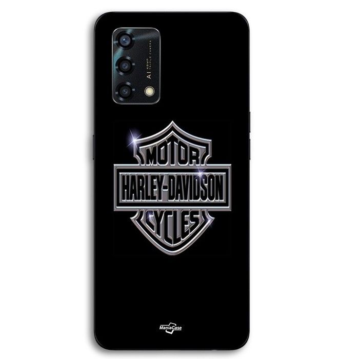 Coque - MANIACASE - Oppo A95 - Silicone TPU - Harley-Davidson logo - Noir