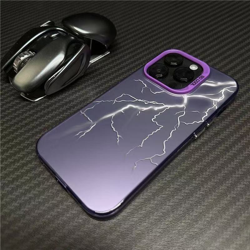 Silver Lightning Is Suitable for Apple 17promax Mobile Phone Case Iphone14plus New 13pro Europe and America 12/16.