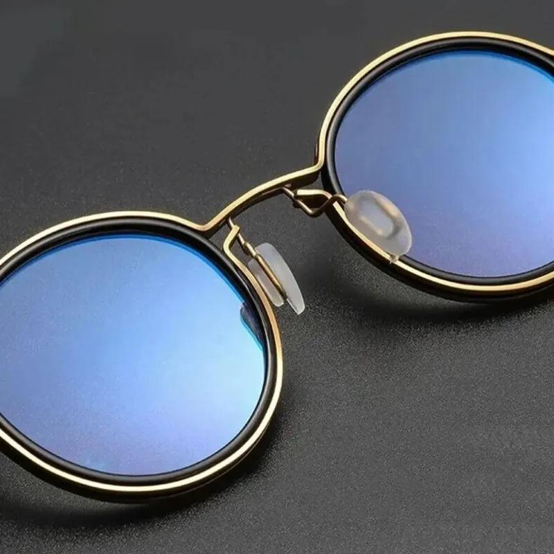 Fashion Alloy Optical Glasses Frame Men Anti Blue Light Clear Lens Vintage Metal Frame Myopia Eyewear