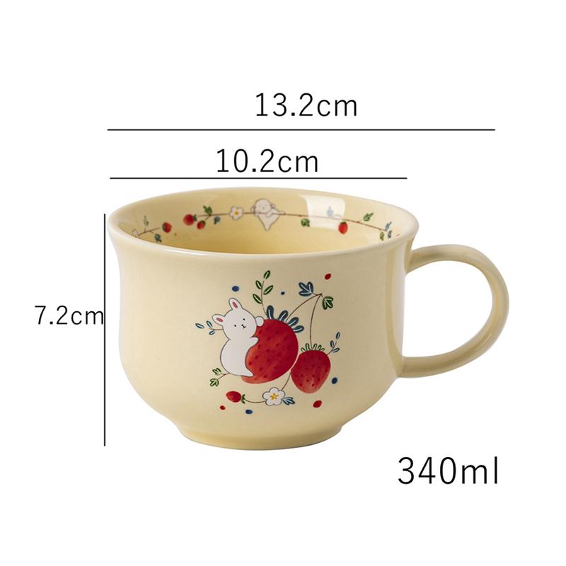 

Керамическая тарелка с изображением кролика, сервировочные тарелки, кружка для кофе в виде кролика, миска для супа рамен, миска для овсянки, посуда, пригодная для мытья в посудомоечной машине