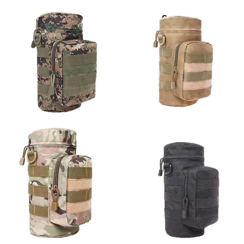 Water Bottle Bag Tactical Molle Holder for Outdoor Camping Hiking Cycling Fish Travel Portable Carrier Bag Kettle Pouch Holder