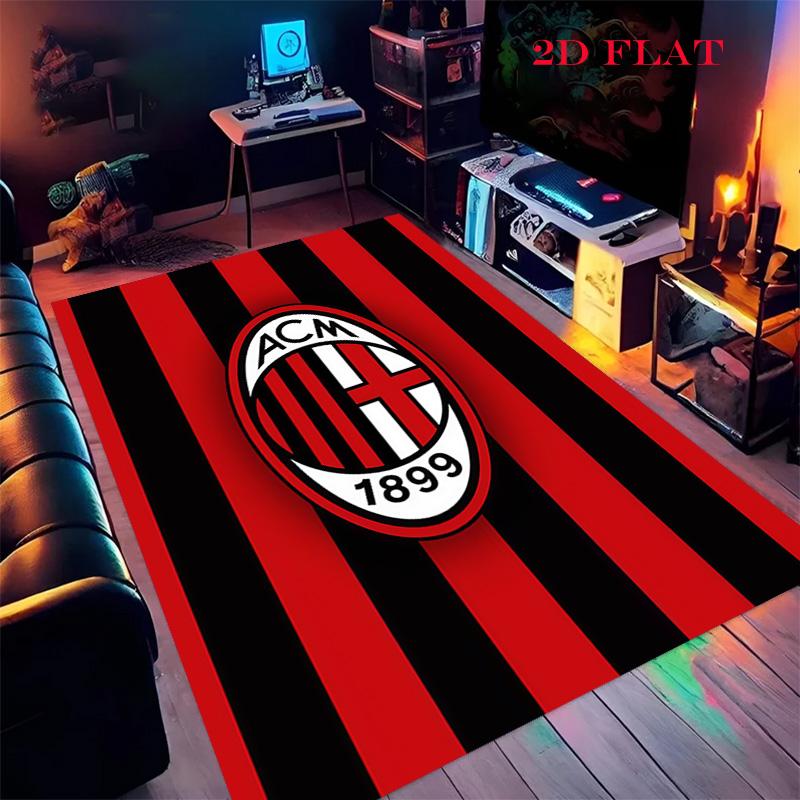 Tappeto Tappeto Logo Milan per Soggiorno Camera da Letto Casa Decorazione Divano, Tappetino Antiscivolo per Giochi Bambini