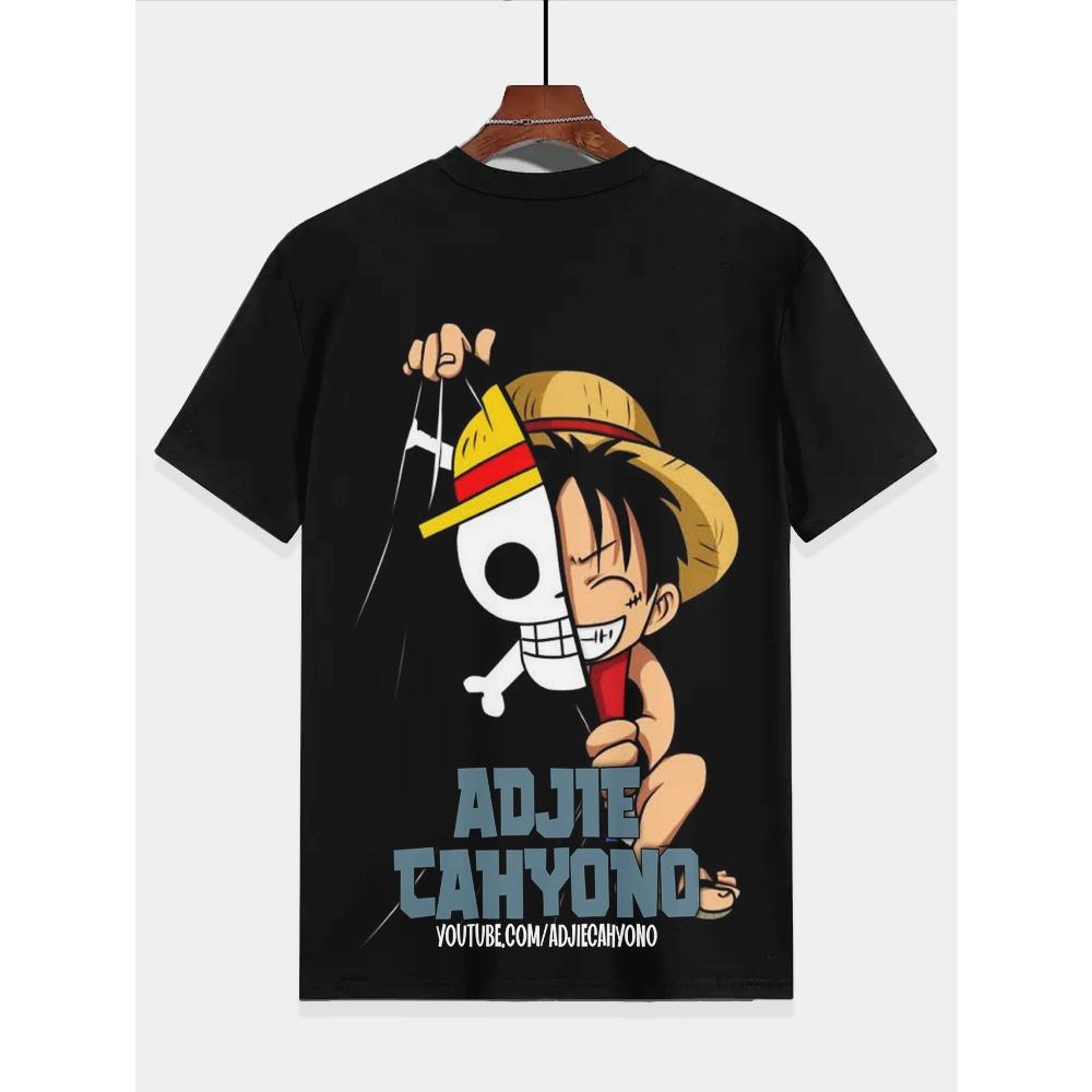 

One Piece Luffy Children s Clothing Boys Clothes Tops Short Sleeve Child T-shirt Kids T-shirts T-shirt for a Boy 2024 Top Boy s 110cm