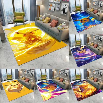 Pikachu Pokemon Kawaii Koberec Obývací pokoj Ložnice Kuchyň Pohovka Stůl Balkon Vstupní Rohožka Protiskluzová Kreslená Roztomilá Podložka Dekor