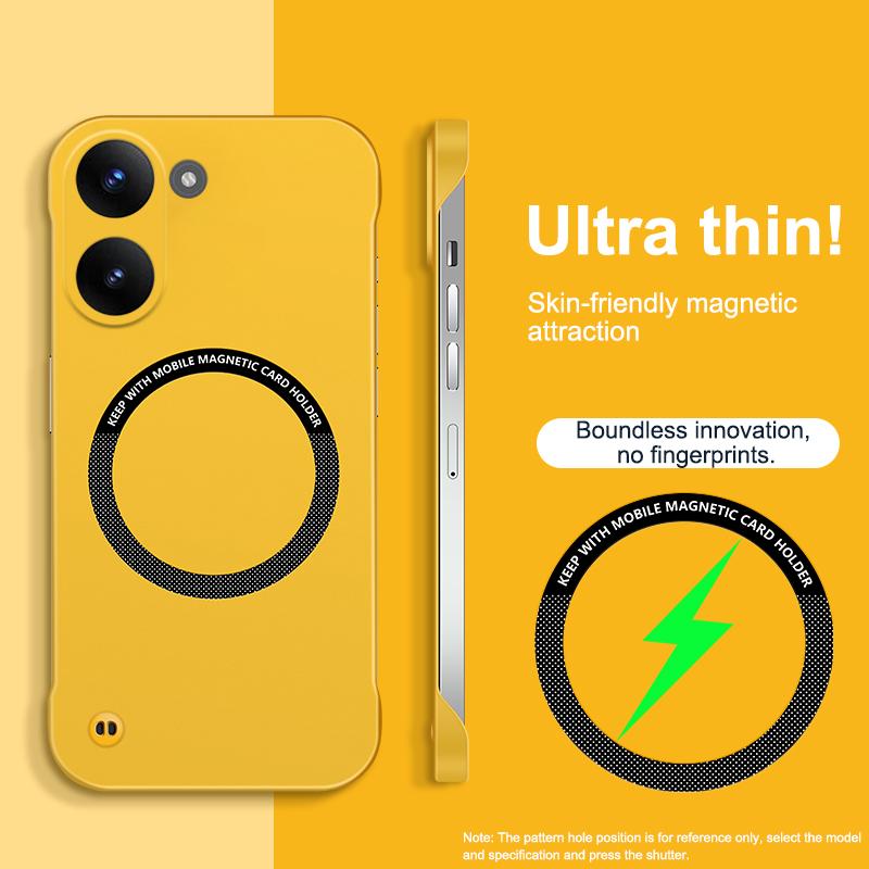 

Luxury No Border Thin Phone Case for Xiaomi Poco X8 Pro X8Pro 5G Shock Proof Hard PC Magesafe Magnetic Wireless Back Cover Funda Poco X8 Pro банан жовтий колір