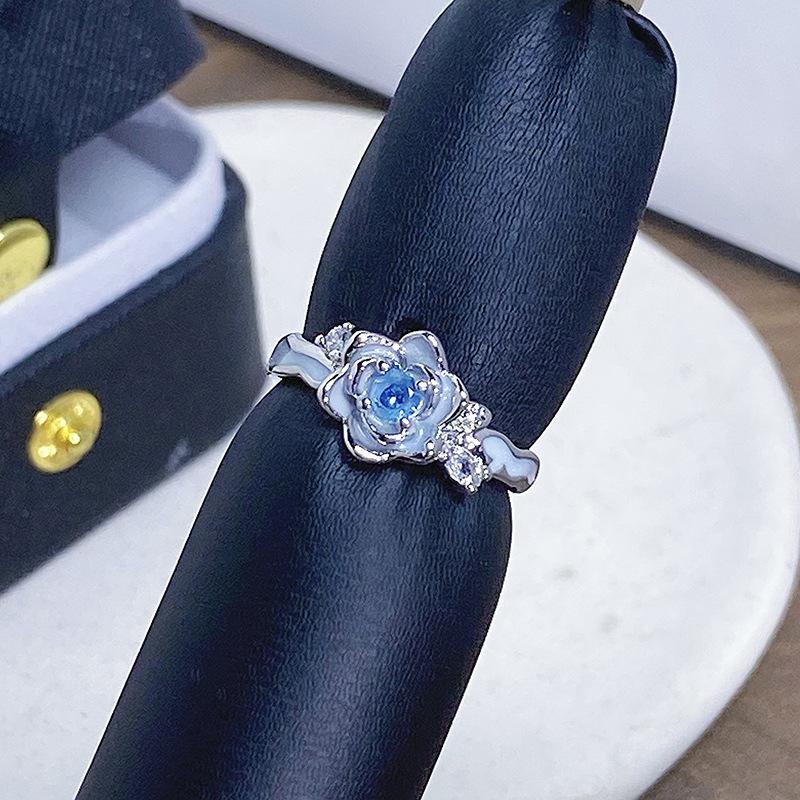 Flower Series Open Ring Temperament Personality Niche Design Light Luxury High-End Ring