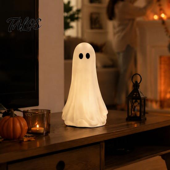 Cute Resin Ghost Figures Ornament, Matte Finish Desktop Figurine, Decorative Modern Ornaments Halloween Statue for Home Living Room Entrance Tabletop