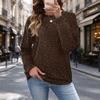 Women's Leopard Print Loose Fit Top, Casual Versatile Shirt for Fall and Winter Everyday Wear