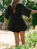 Womens Summer Slim Fit Romper Short Sleeve Crew Neck Jumpsuit with Pocket
