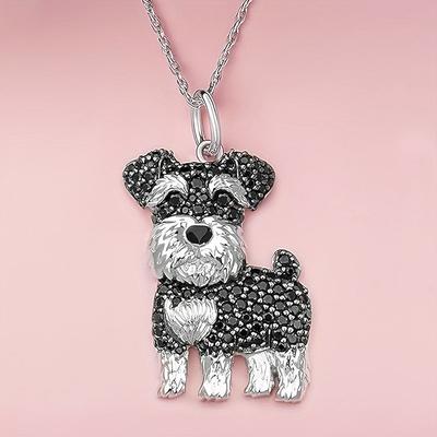 Exquisito y lindo collar con colgante de perro Schnauzer para mujer, elegante joyería para cachorros, accesorios para animales, regalo para amantes de los perros